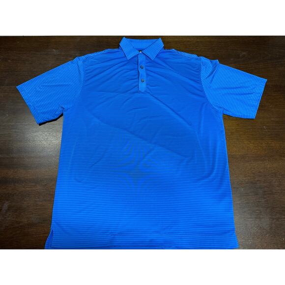 FootJoy Golf Performance Striped Polo Men Large Blue Active Stretch FJ Athletic - Picture 2 of 10